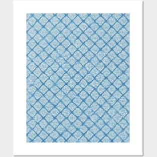 Blue repeat pattern Geometry texture Posters and Art